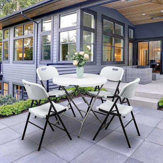 Garden Plastic Folding Chairs, Home Office Chairs, Set of 4