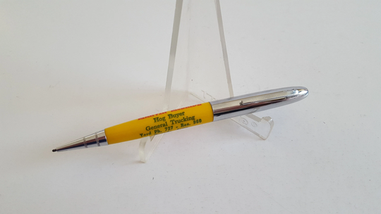 Vintage Early 1950 Advertising Mechanical Pencil Marvin Mcbride "Hog Buyer" & General Trucking Nevada, Iowa Working Condition Awesome