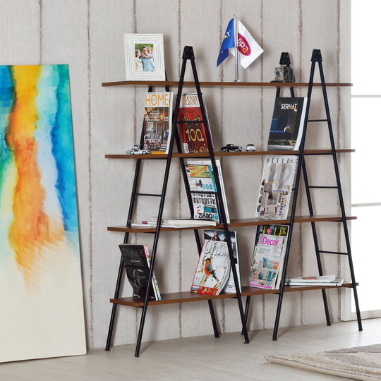 Valerie Mid-Century Modern Solid Wood 58-Inch Bookshelf