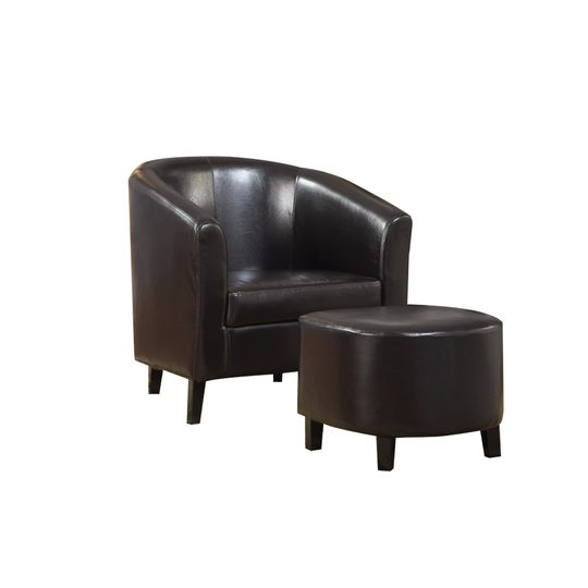 Well-Finished Accent Chair With Ottoman - 15.5 H x 16.75 W x 18.25 L Inches