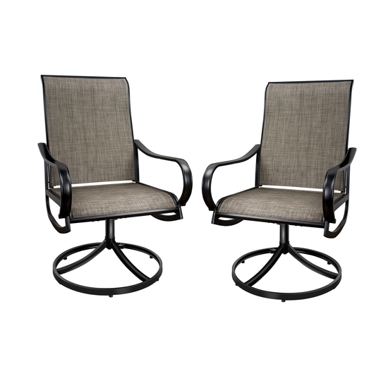 Patio Textilene Swivel Chairs 2PCS Outdoor Dining Chairs with Mesh Fabric Weather Resistant Furniture for Garden Backyard