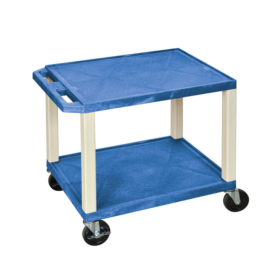 Offex Blue with Putty Legs 26-inch Two Shelves A/V Cart