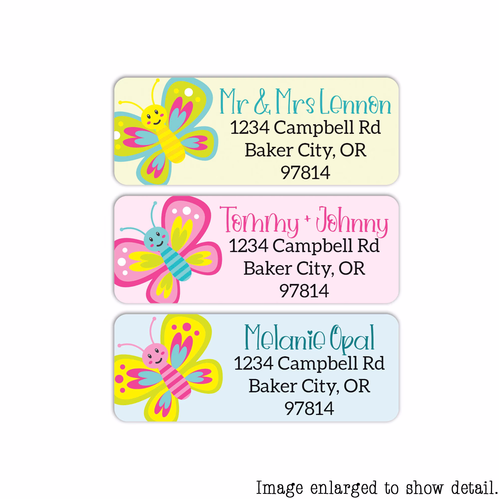 Custom Address Labels | 30 Colorful Artsy Butterfly Stickers
