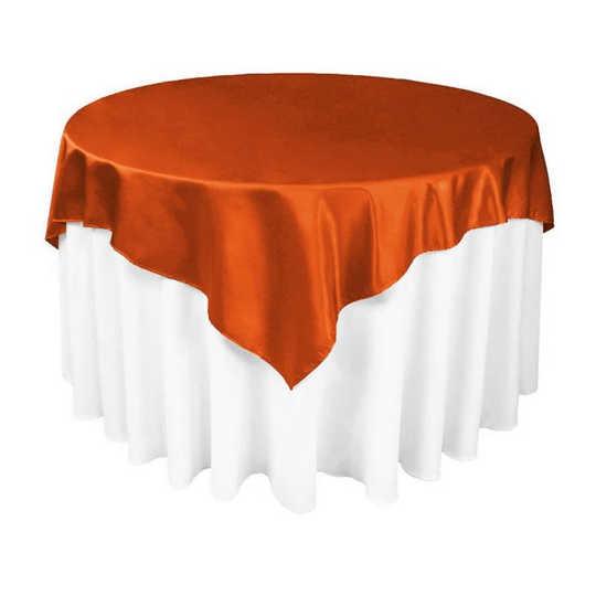 Satin Orange Table Overlay 58''x58''