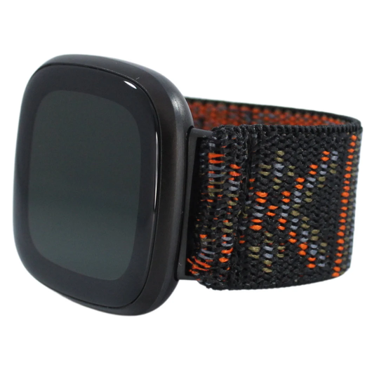Elastic Fitbit Sense & Versa 3 Watch Band - Fits & Black Brown Orange X Trek Adventure Tactical Gift