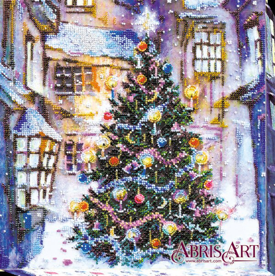 Diy Bead Embroidery Kit On Art Canvas "Christmas Tree" Size 11.8"×11.8" | 30×30 cm, Gift