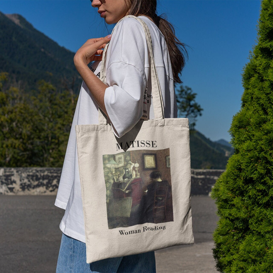 Matisse Woman Reading Tote Bag -Aesthetic Tote Bag, Artsy Bag, Art Bag, Aesthetic Tote, Matisse Bag, Matisse Art Bag