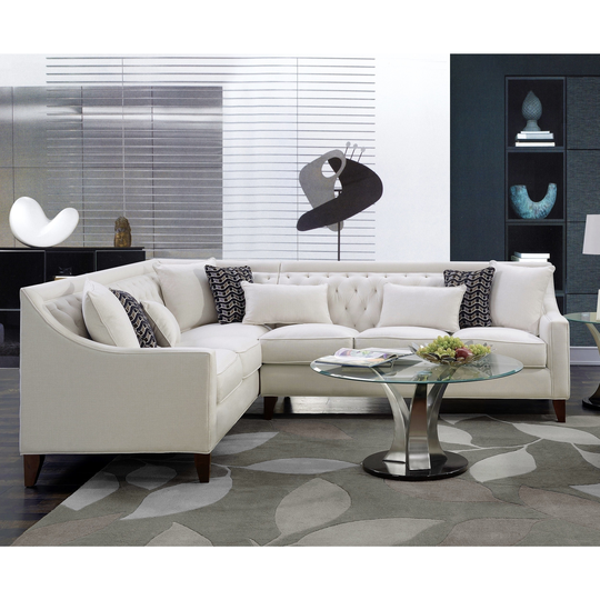Chic Home Fulla Linen Tufted Backrest Left-facing Sectional Sofa