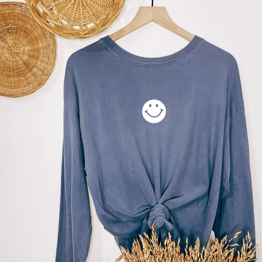 Make Heaven Crowded Comfort Colors Long Sleeve, Unisex, Comfy Christian T-Shirt, Jesus Tee, Blue Jean Tee