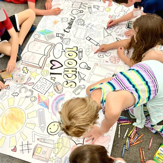 Back To School Sign - Kids Giant Coloring Poster Activity Sheet Teacher Gifts