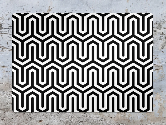 Aztec Geometric Chair Mat, Black Splat White Vinyl Floor Illusion Protective Office Decor, Area Rug, Kids Room Decor