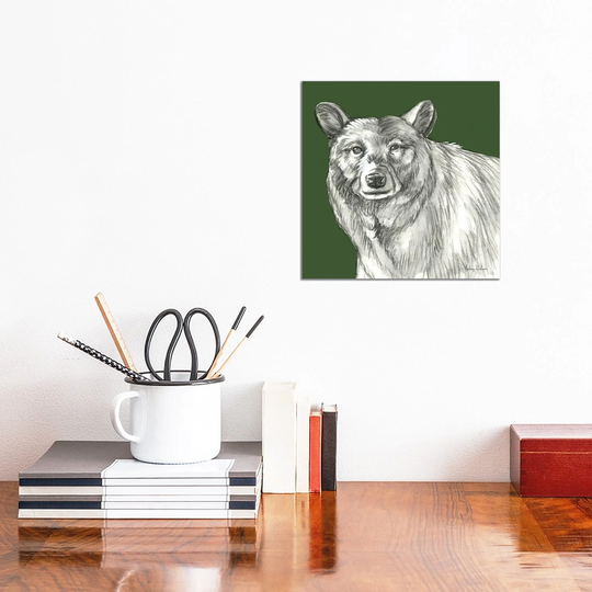 iCanvas "Watercolor Pencil Forest Color V Bear" by Kelsey Wilson Canvas Print