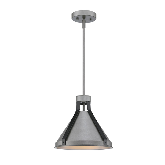 Westinghouse Lighting Pennsauken One Light Indoor Pendant, Industrial Steel Finish with Iron Accents - 1-Light