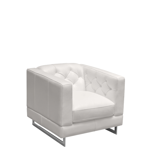 Abbyson Victoria Top Grain Leather Chair with Metal Legs