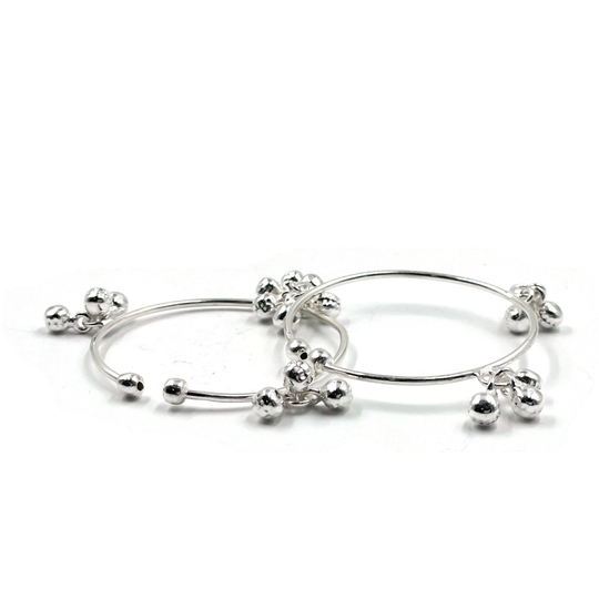 925 Sterling Silver Kids Round/C-Shaped Anklet Bracelet - Style#36