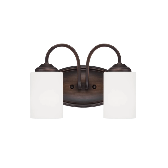 Millennium Lighting Lansing 2 Light Bathroom Vanity Fixture with Frosted Glass Shades