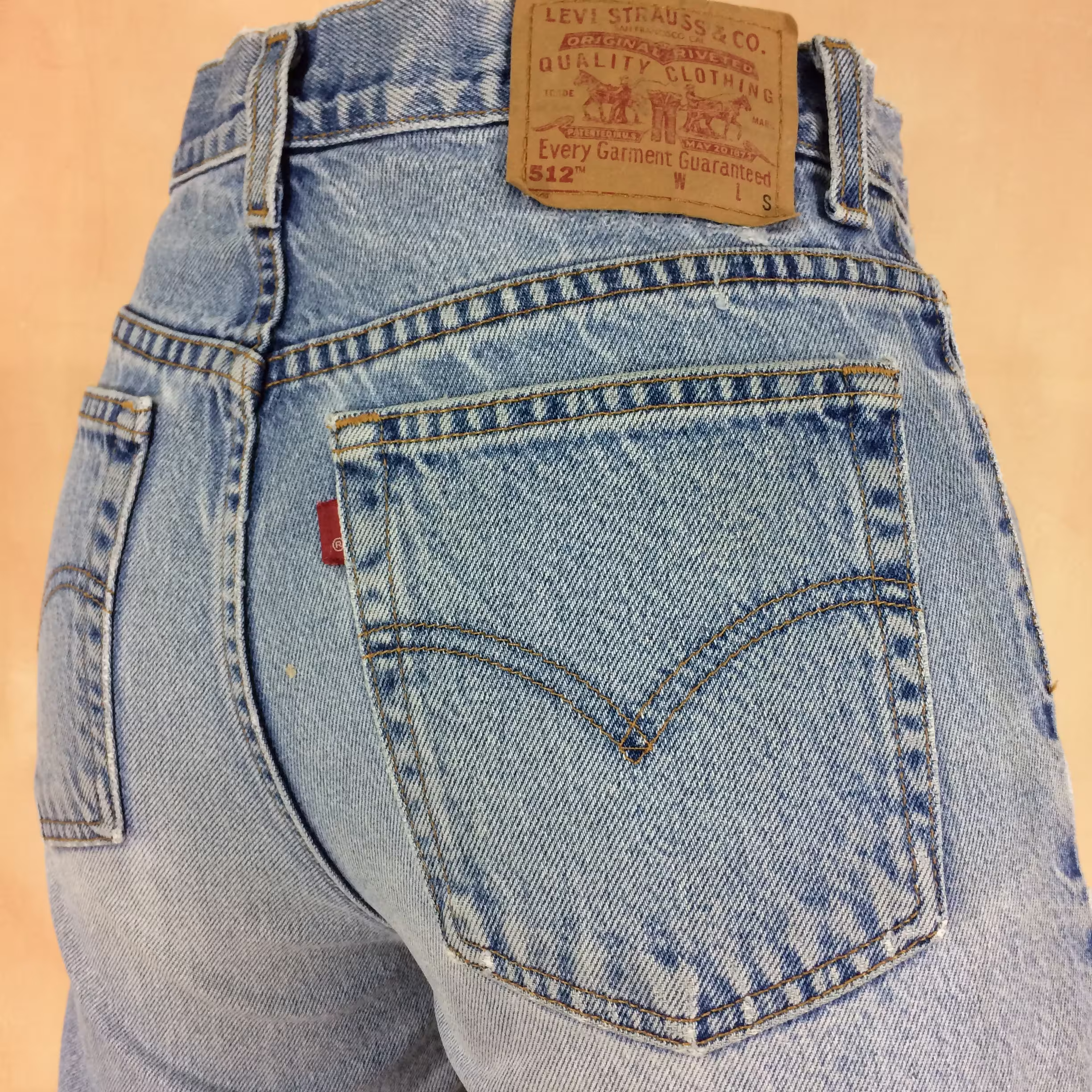 Size 29 Vintage 90's Levis 512 Women's Jeans High Rise Paint Splatter Light Wash Slim Fit Tapered Leg Mom Boyfriends Waist 29"