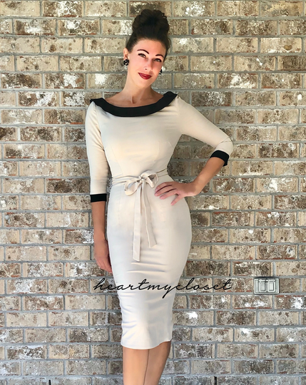 Carrie - Inspired From The Famous Movie Pencil Dress Boatneck Custom Made