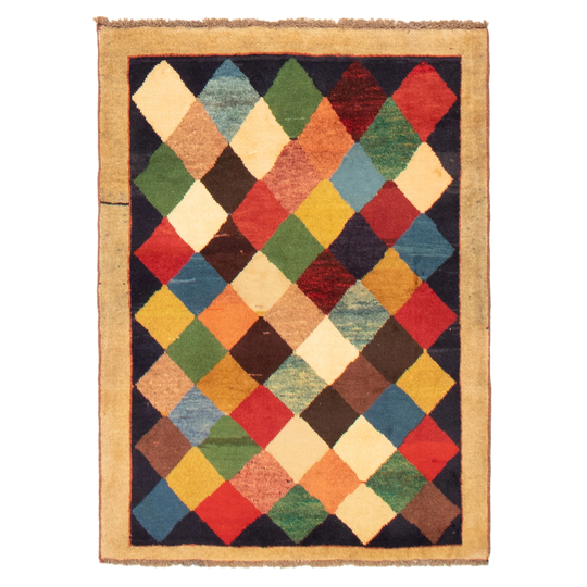 ECARPETGALLERY Hand-knotted Kashkuli Gabbeh Multi Color Wool Rug - 3'3 x 4'7