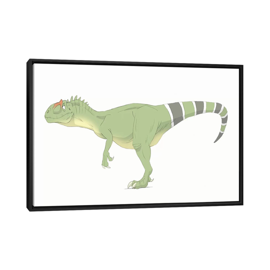 iCanvas "Allosaurus Pencil Drawing With Digital Color" by Alice Turner Framed