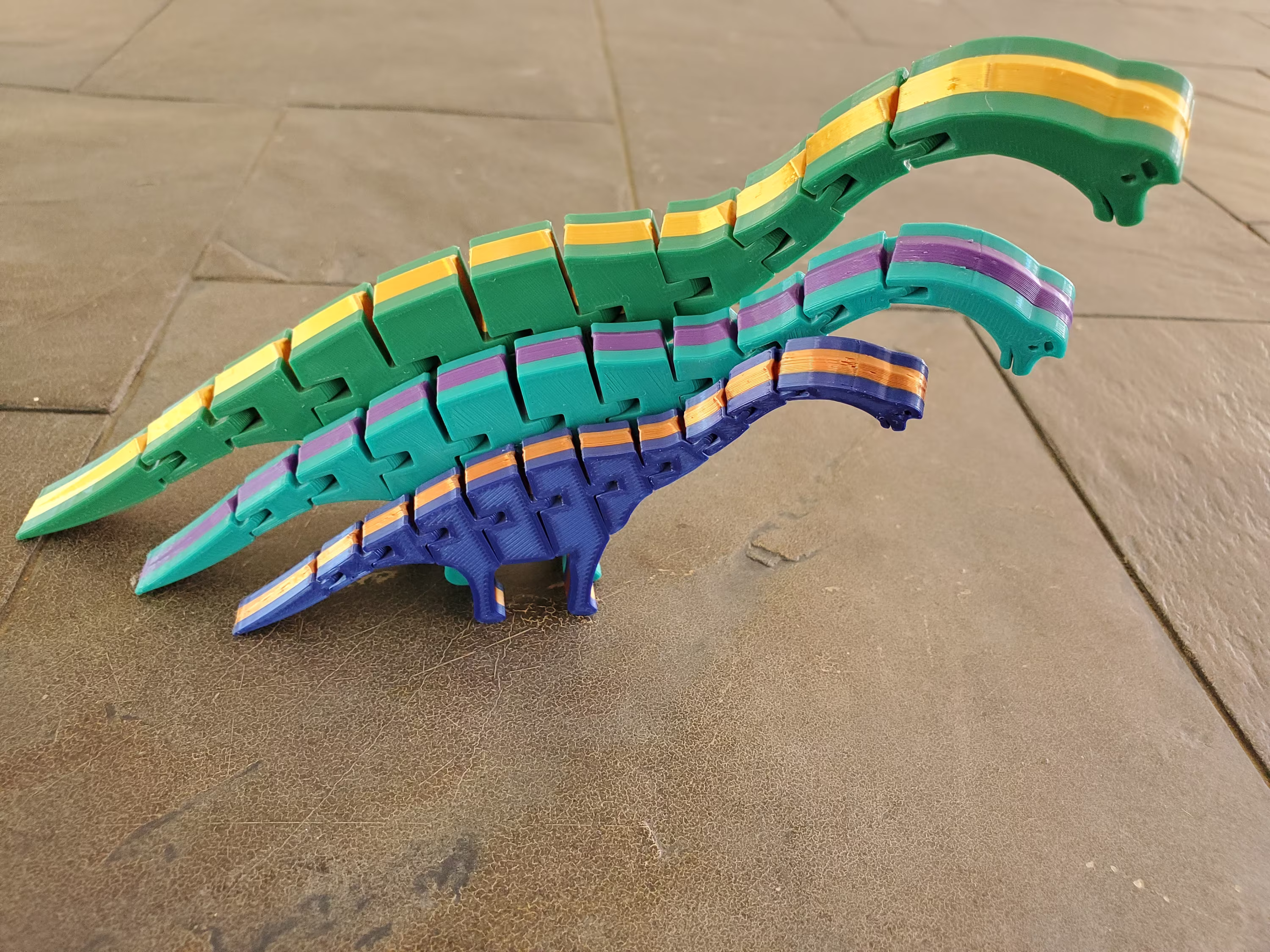 Multi-Color Brachiosaurus - 3D Printed Articulated Longneck Dinosaur With Two Of Your Favorite Colors