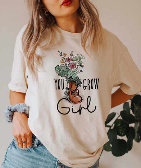 Comfort Colors You Grow Girl Shirt, This Weekend Plant Lover Boho Oversized Shirt