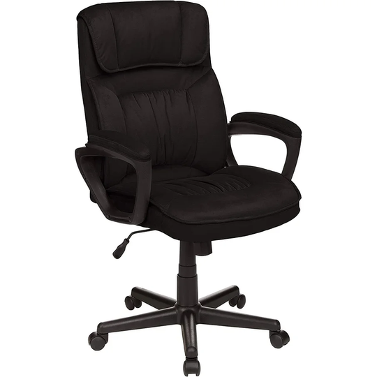 Classic Office Desk Computer Chair - Adjustable, Swiveling, Ultra-Soft Microfiber - Lumbar Support