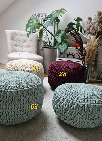 Pouf, Pouf Ottoman, Boho Patio, Cozy Small Patio Decor, Chair, Coffee Table, Nursery Décor, Handmade Gifts