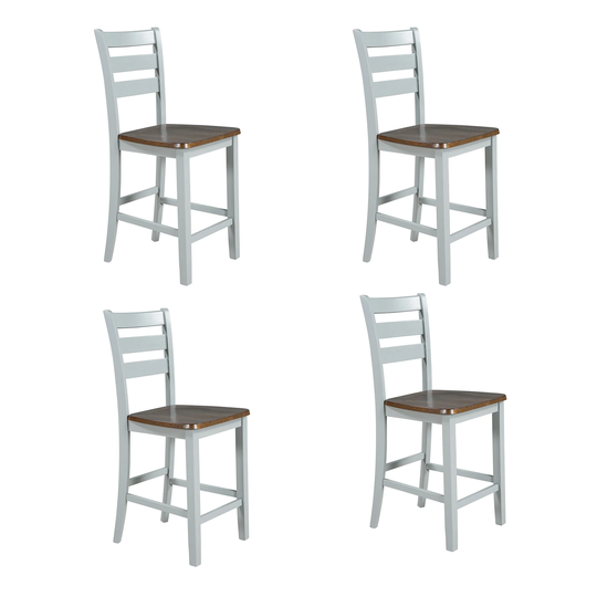 Set of 4 Farmhouse Wood Counter Height Dining Chairs for Small Places