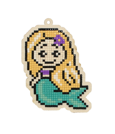 Mermaid Diamond Painting Charm Kit By Wizardi. Beginner Marine Art Kit. Wwp258