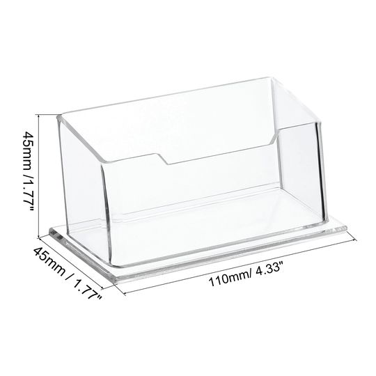 110x45x45mm Business Card Holder Acrylic 1 Slot Desktop Card Display - Clear