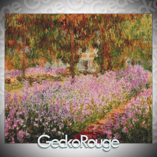 Monets Irises Garden By Fred Spools Modern Cross Stitch Art Kit