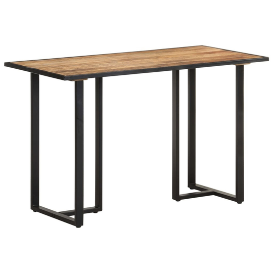 Dining Table Rough Mango Wood Living Room Table Brown and Black