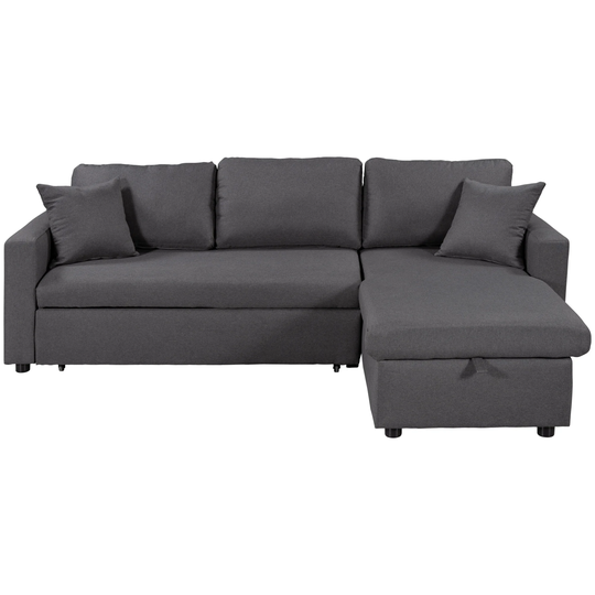 Modern Upholstery Sectional Sofa with Storage Space and 2 Tossing Cushions