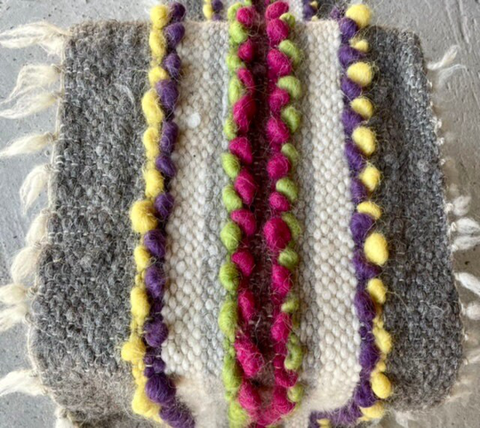 Saddle Scandinavian Seat Cushion, Rainbow Floor Seating, Stool Cushion Handwoven, Modern Style Chair Cushion, Square Seat Pad