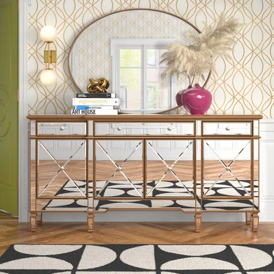 Briel 72" Wide 3 Drawer Rubberwood Sideboard