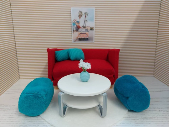 Lundby Original Sofa Set, Living Room Set With Tiny Accessories Inclusive