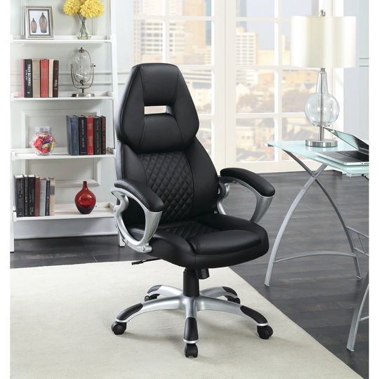 Transitional Black High Back Office Chair - 26" x 28.25" x 46.75"