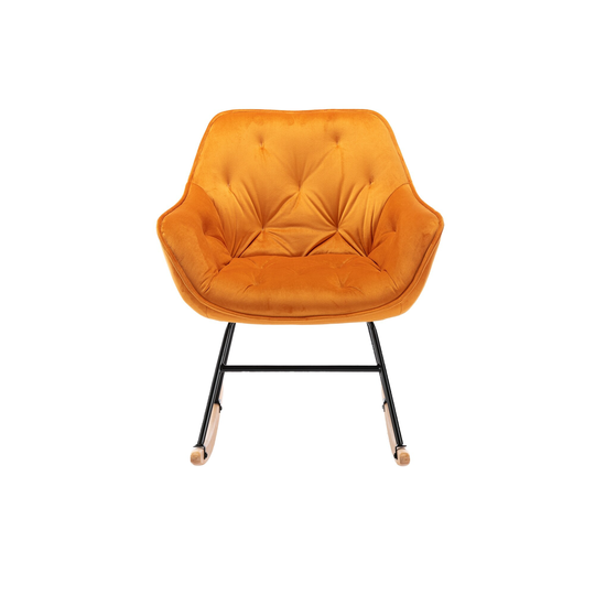 Comfortable Velvet Rocking Chair for Living Room, Mid-Century Modern Accent Chair with High Backrest & Cozy Armrest