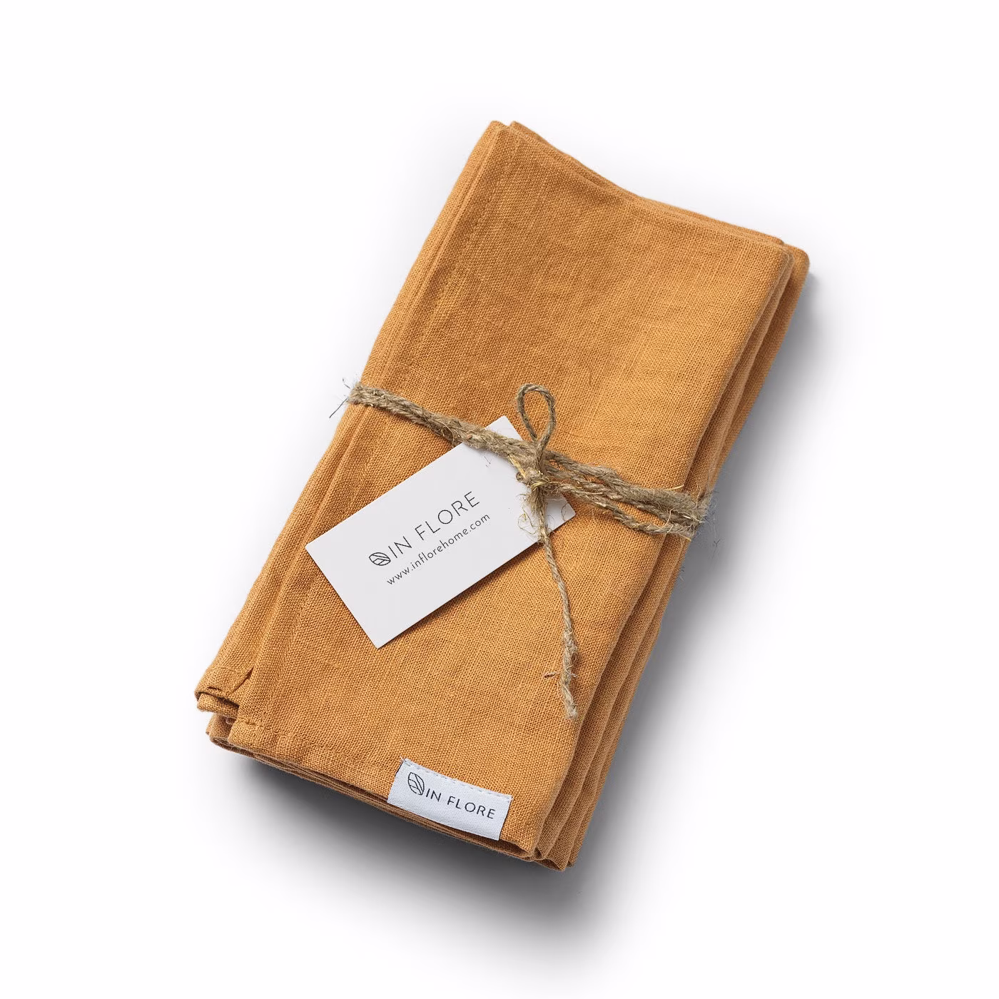 In Flore Stella Sustainable Linen Table Napkin, Set Of Four, Orange | Size 45 X cm, 18 Inches