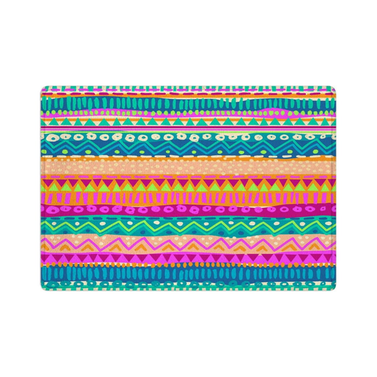 Colorful Stripe Bath Mats Ethnic Pattern Rugs Vibrant Colors Decor Aztec Rug Multicolored Mat
