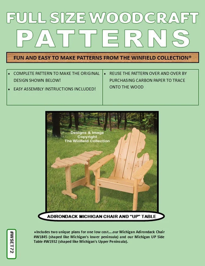 Adirondack Michigan Chair & Up Table Plans