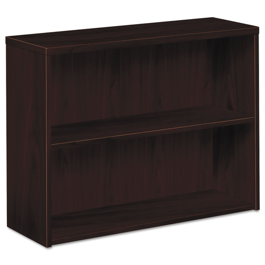 10500 Series Laminate Bookcase, Two-Shelf, 36 x 13.13 x 29.63, Mahogany - 36" x 13.13" x 29.63"