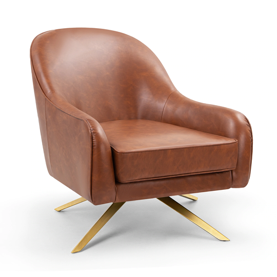 VredHom Swivel PU Faux Leather Accent Chair, Sofa chair - 28.4" W x 31.8" D x 32.2" H