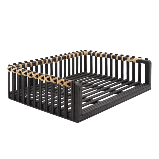 Woven 12x9 Document Tray, Black 3.375"H - 12.25" x 9.0" x 3.38"