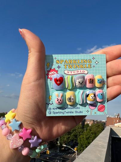 Bts Handmade 3D Press On Nails