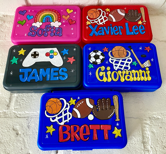 Personalized Pencil Box - Hand Painted