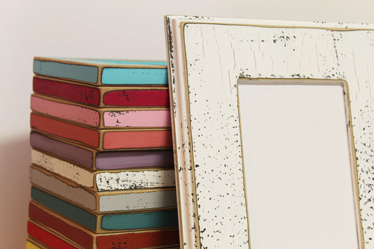 Picture Frame, Colorful Frame, Weathered Shabby Rustic Distressed Colored Barn Wood, Chunky Pick Color 2.3/8" Wide
