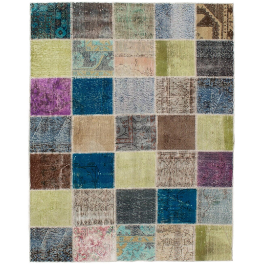 ECARPETGALLERY Hand-knotted Color Transition Patchwork Multi Wool Rug - 5'9 x 6'8