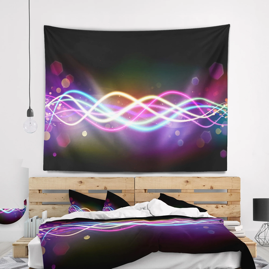 Designart 'Multi colored Tangled Lines' Abstract Wall Tapestry
